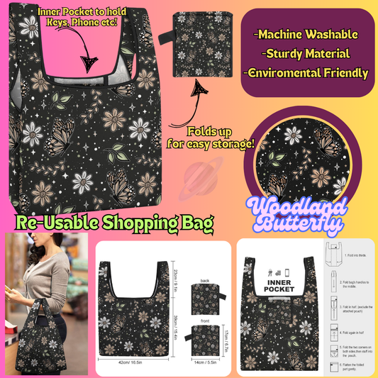 WOODLAND BUTTERFLY - Re-Usable Shopping Bags PREORDER Closing 1/15