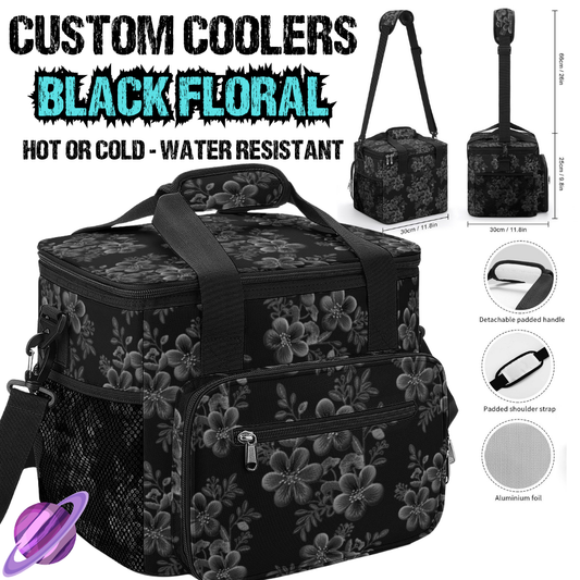 BLACK FLORAL - CUSTOM COOLERS CLOSING 12/27