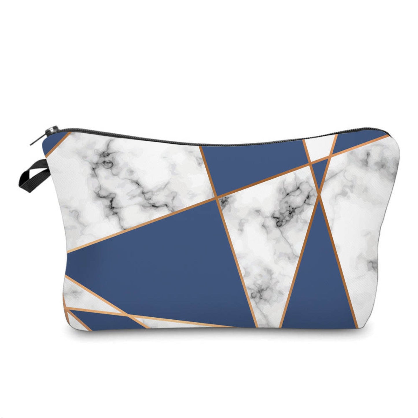 Pouch - Marble Geometric White Blue