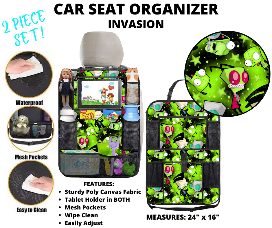 Preorder! Closes 1/2. ETA March. Invasion Car Seat Organizer 2 Piece Set