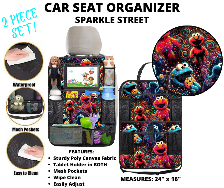 Preorder! Closes 1/2. ETA March. Sparkle Street Car Seat Organizer 2 Piece Set