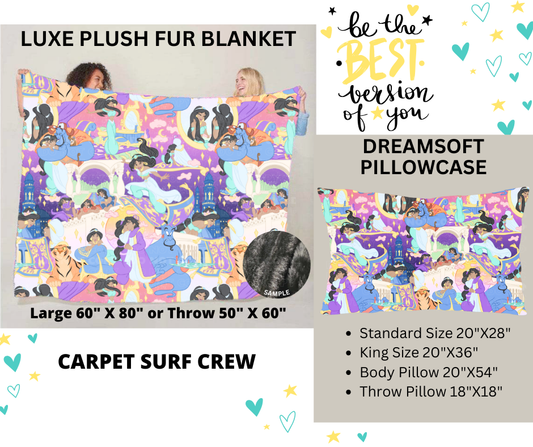 Preorder! Closes 12/25. ETA March. Carpet Surf Crew Luxe Plush Fur Blanket and/or DreamSoft Pillowcase