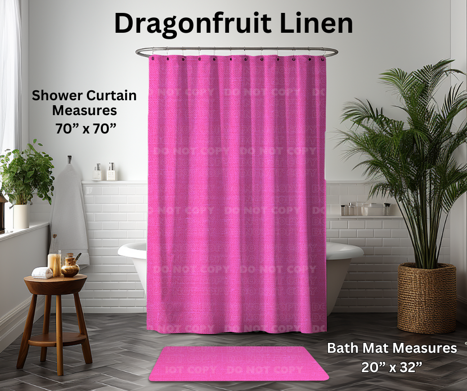 Preorder! Closes 1/6. ETA March. Dragonfruit Linen Custom Shower Curtain and/or Bath Mat