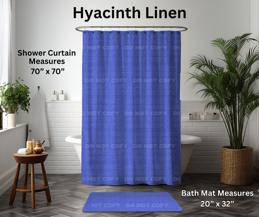 Preorder! Closes 1/6. ETA March. Hyacinth Linen Custom Shower Curtain and/or Bath Mat