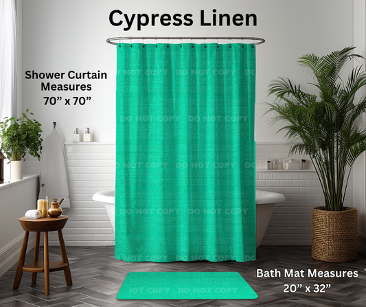 Preorder! Closes 1/6. ETA March. Cypress Linen Custom Shower Curtain and/or Bath Mat