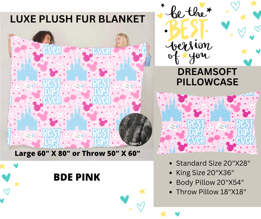 Preorder! Closes 12/25. ETA March. BDE Pink Luxe Plush Fur Blanket and/or DreamSoft Pillowcase