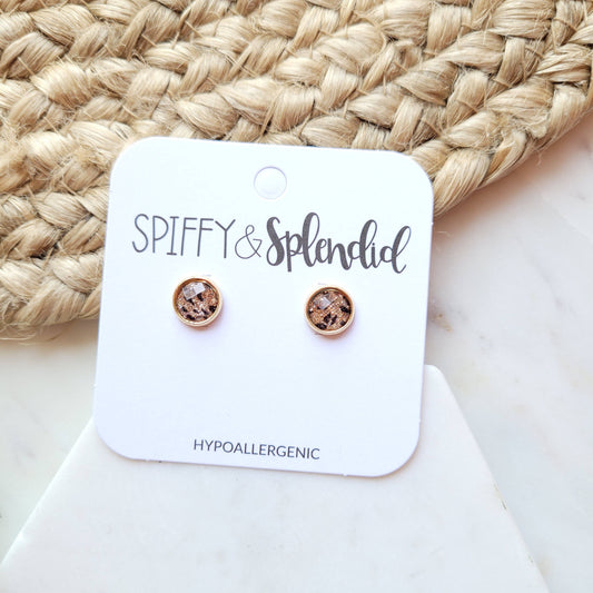 Sparkle Leopard Stud Earrings